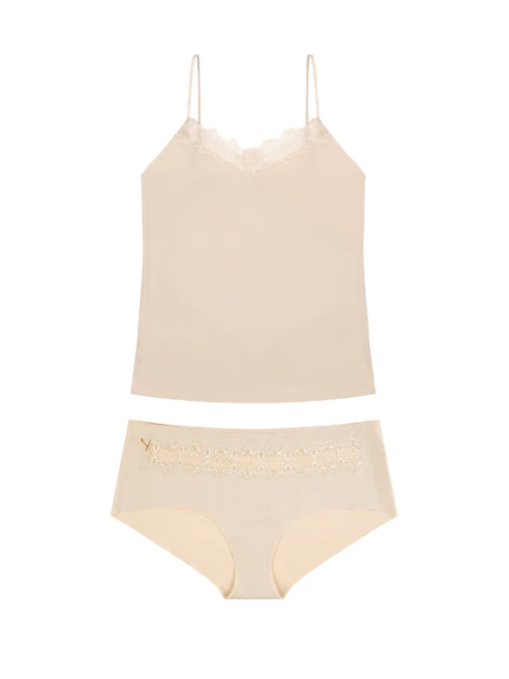Soft Seamless Briefs and Cami Set with Lace